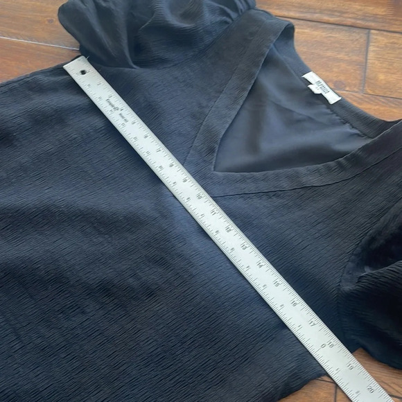 BB Dakota Steve Madden Womens Dress Black Stretch Mini V Neck Puff sz M - Picture 8 of 16